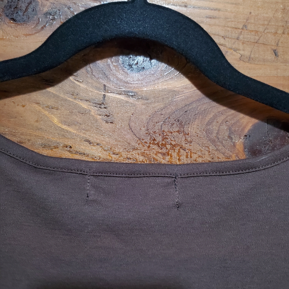 Brown Relaxed 3/4 Sleeve Blouse with Decorative - Picture 12 of 13